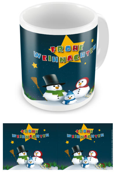 Weihnachten - Lizenz Tassen - Schneefamilie