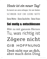 Heute ist ein neuer Tag - Mini-Poster - Weiß