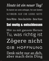 Heute ist ein neuer Tag - Mini-Poster - Schwarz