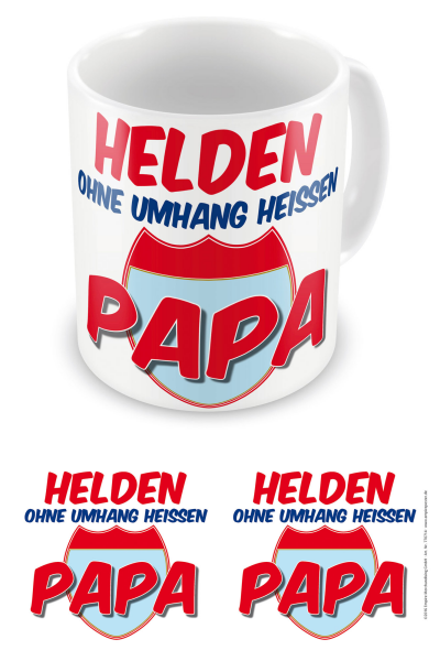 Bester Papa - Lizenz Tassen - Helden ohne Umhang