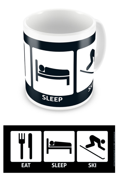 Eat, Sleep - Lizenz Tassen - Ski Tasse