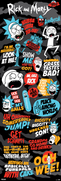 Rick & Morty - Türposter - Quotes - Characters