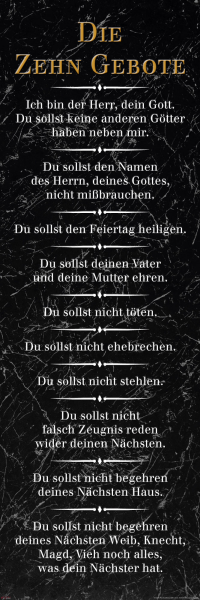 Die 10 Gebote - Slim-Poster - Schwarz