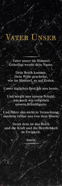 Vater Unser - Slim-Poster - Schwarzer Marmor
