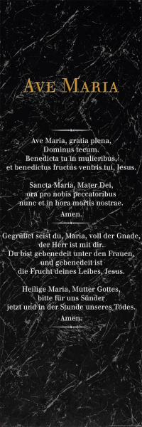 Ave Maria - Slim-Poster - Schwarzer Marmor, Latein & Deutsch