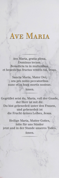 Ave Maria - Slim-Poster - Weißer Marmor, Latein & Deutsch