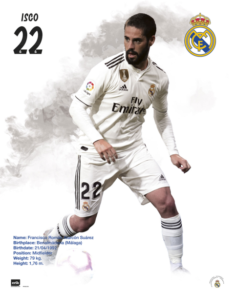 Fußball - Mini-Poster - Real Madrid - Isco - Portrait 18/19