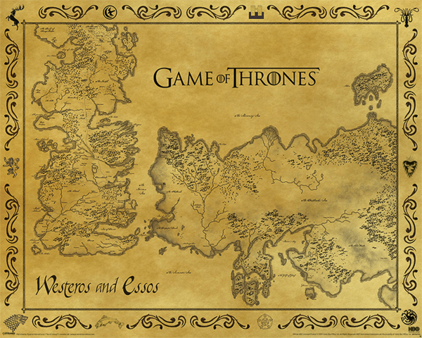 Game of Thrones - Mini-Poster - Antique Map