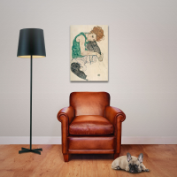 Schiele, Egon - Kunstdruck - Sitzende Frau mit hochgezogenem Knie