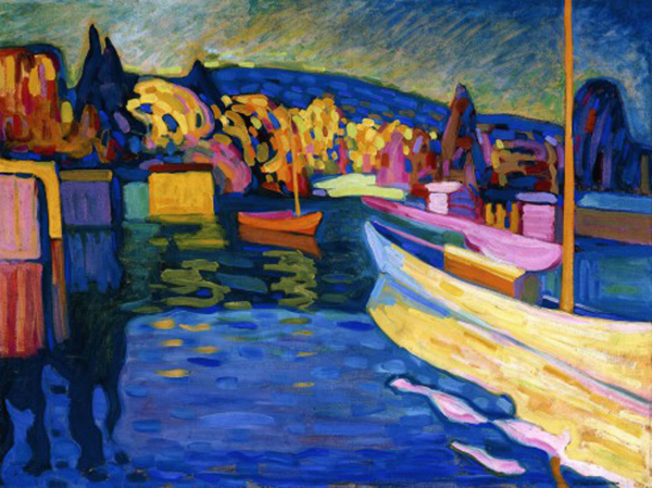 Kandinsky, Wassily - Kunstdruck - Herbstlandschaft mit Booten