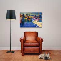 Kandinsky, Wassily - Kunstdruck - Herbstlandschaft mit Booten