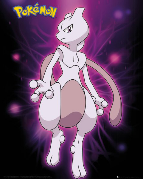 Pokemon - Pokémon - Mini-Poster - Mewtwo - Neon