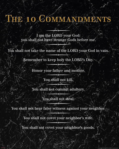 Motivational - Kunstdruck - The 10 Commandments black