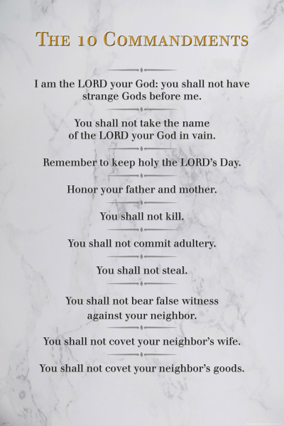 Motivational - Kunstdruck - The 10 Commandments white