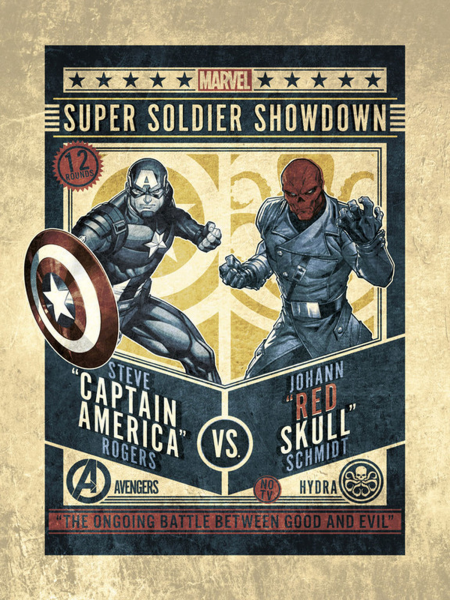 Marvel - Kunstdruck - Captain America vs. Red Skull