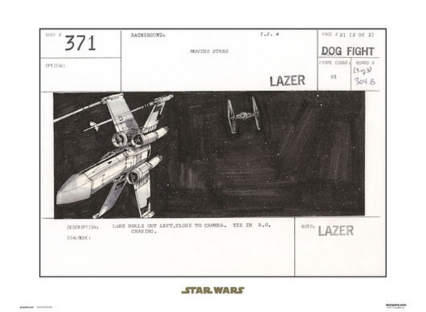 Star Wars - Kunstdruck - Storyboard X-Wing