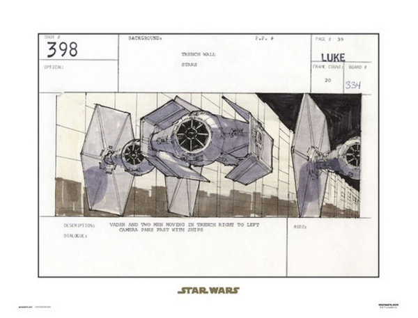 Star Wars - Kunstdruck - Storyboard Tie-Fighter