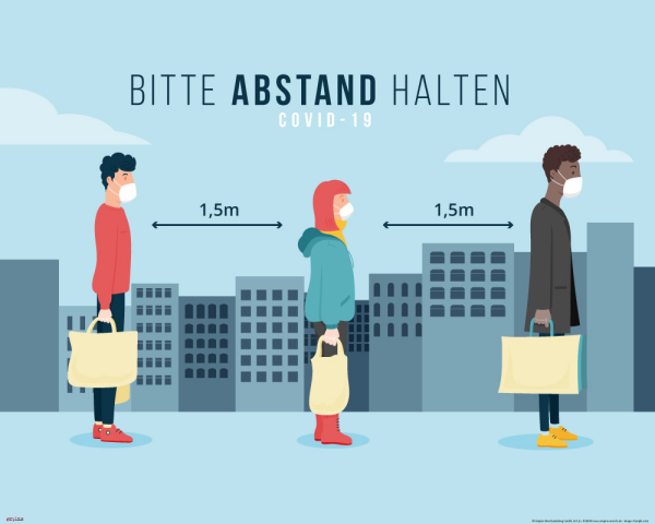 Hinweisposter - Mini-Poster - Bitte Abstand halten
