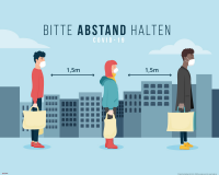 Hinweisposter - Mini-Poster - Bitte Abstand halten