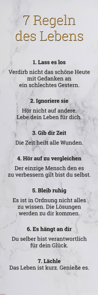 7 Regeln des Lebens - Slim-Poster - weiß Version 2