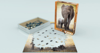 1000 Teile Puzzle - Puzzle - Elefantenmutter mit Baby