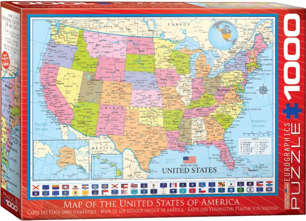 1000 Teile Puzzle - Puzzle - Karte der USA