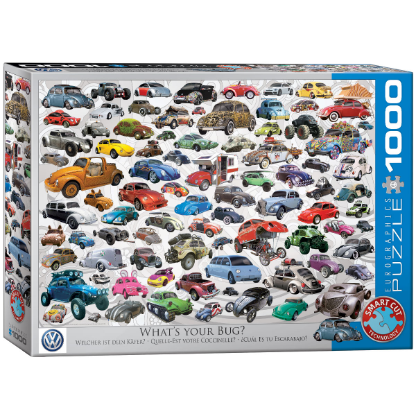 1000 Teile Puzzle - Puzzle - Bunte VW Käfer Welt - Welcher ist deiner?