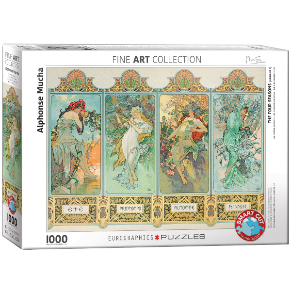 1000 Teile Puzzle - Puzzle - Alphonse Mucha - Die vier Jahreszeiten