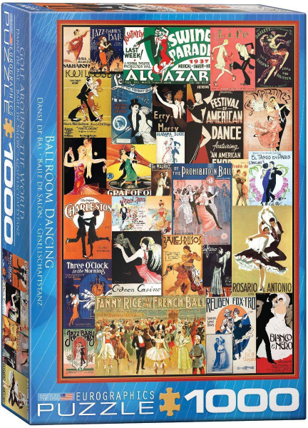 1000 Teile Puzzle - Puzzle - Vintage Art Deco - Klassische Tanzplakate
