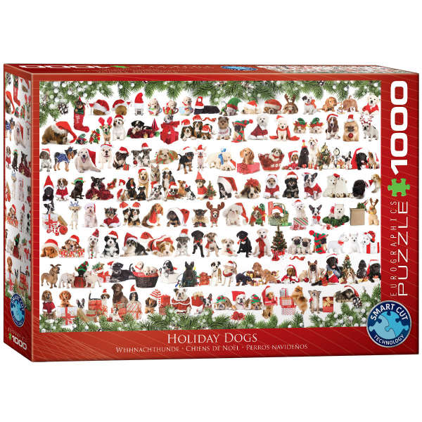 1000 Teile Puzzle - Puzzle - Weihnachtsvorfreude mit Hunden
