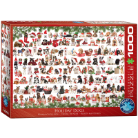 1000 Teile Puzzle - Puzzle - Weihnachtsvorfreude mit Hunden
