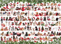 1000 Teile Puzzle - Puzzle - Weihnachtsvorfreude mit Hunden