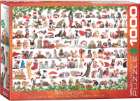 1000 Teile Puzzle - Puzzle - Weihnachtsvorfreude mit Katzen