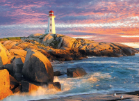 1000 Teile Puzzle - Puzzle - Leuchturm an der See Nova Scotia Peggys Cove