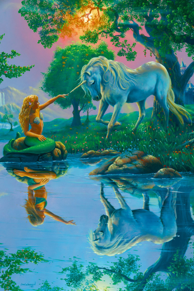 Warren, Jim - Kunstdruck - Mermaid and Unicorn