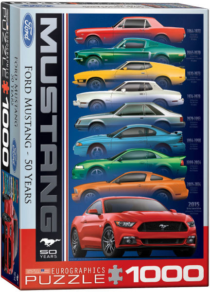 1000 Teile Puzzle - Puzzle - Ford Mustang Evolution 50 Jahre