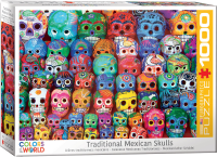 1000 Teile Puzzle - Puzzle - Tradidionelle Mexikanische Totenschädel zum Día de Muertos