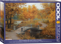 1000 Teile Puzzle - Puzzle - Die Brücke im herbstlichen Park