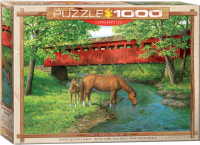 1000 Teile Puzzle - Puzzle - Weirs - Pferde an der Brücke
