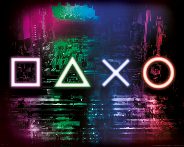 Gaming - Mini-Poster - Neon Controller Symbols