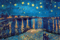 1000 Teile Puzzle - Puzzle - Van Gogh - Sternennacht über der Rhone