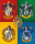 Harry Potter - Mini-Poster - Colourful Crests