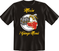 7 Gänge Menü Bier Steak - Fun Spruch T-Shirt in...