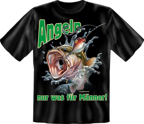 Angeln nur was für Männer - Fun T-Shirt, Grössen S-M-L-XL-XXL