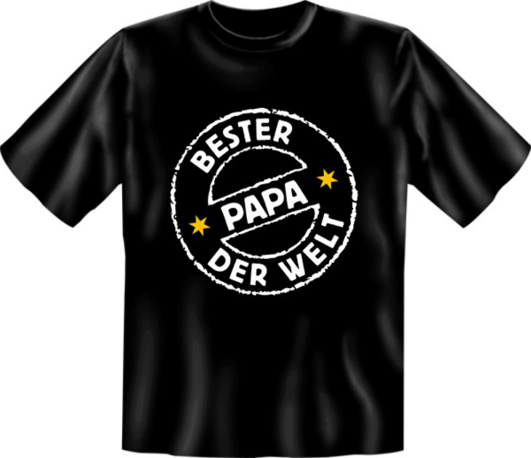 Bester Papa der Welt rundes Logo T-Shirt, Grössen S-M-L-XL-XXL