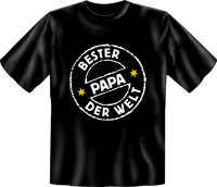 Bester Papa der Welt rundes Logo T-Shirt, Grössen...