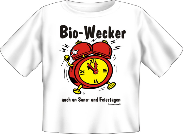 Bio-Wecker auch Sonntags - Baby Fun-T-Shirt, Grössen S-M-L