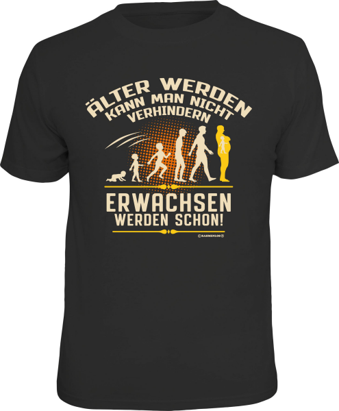 T-Shirt - Evolution - erwachsen werden - Shirt - Größe wählbar S M L XL XXL