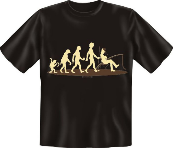 Evolution: Affe Angler - Fun T-Shirt, Grössen S-M-L-XL-XXL