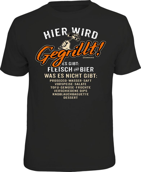 Grillen - hier wird gegrillt - T-Shirt / Shirt Größe wählbar S M L XL XXL